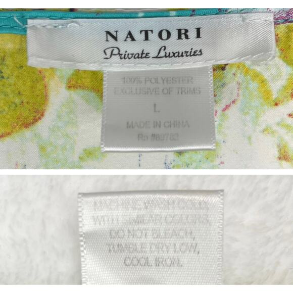 Natori Private Luxuries Blue Awai Charmeuse Kaftan Large Maxi Length‎ Oversized - Picture 4 of 16